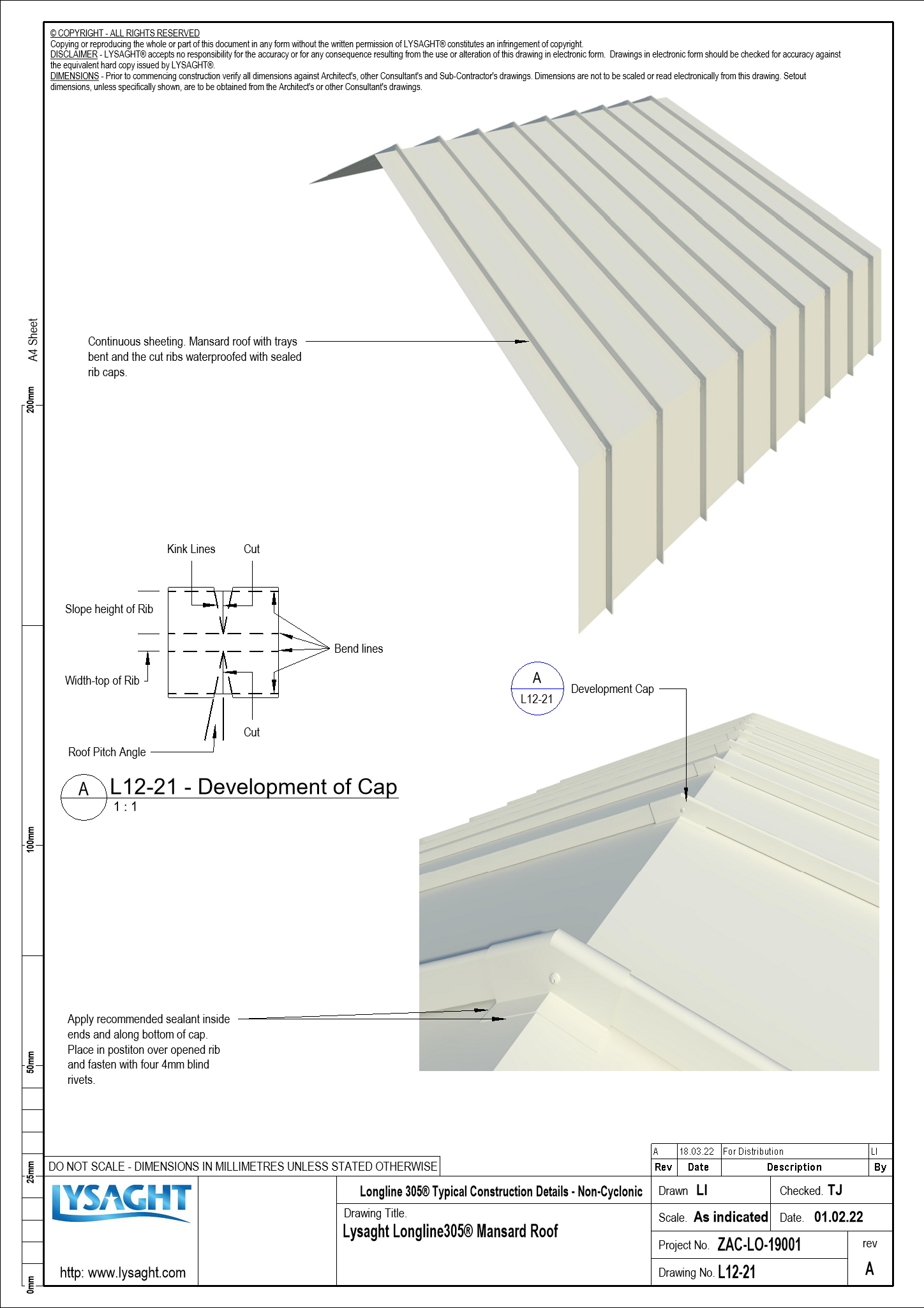 L1221 Lysaght Longline305® Mansard Roof